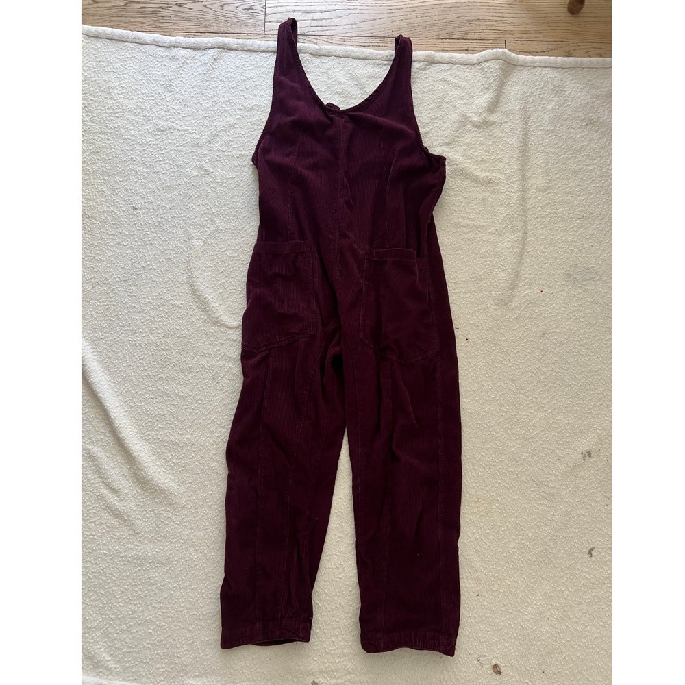 We The Free Free People Corduroy Overalls Burgundy Plum Pockets Size M